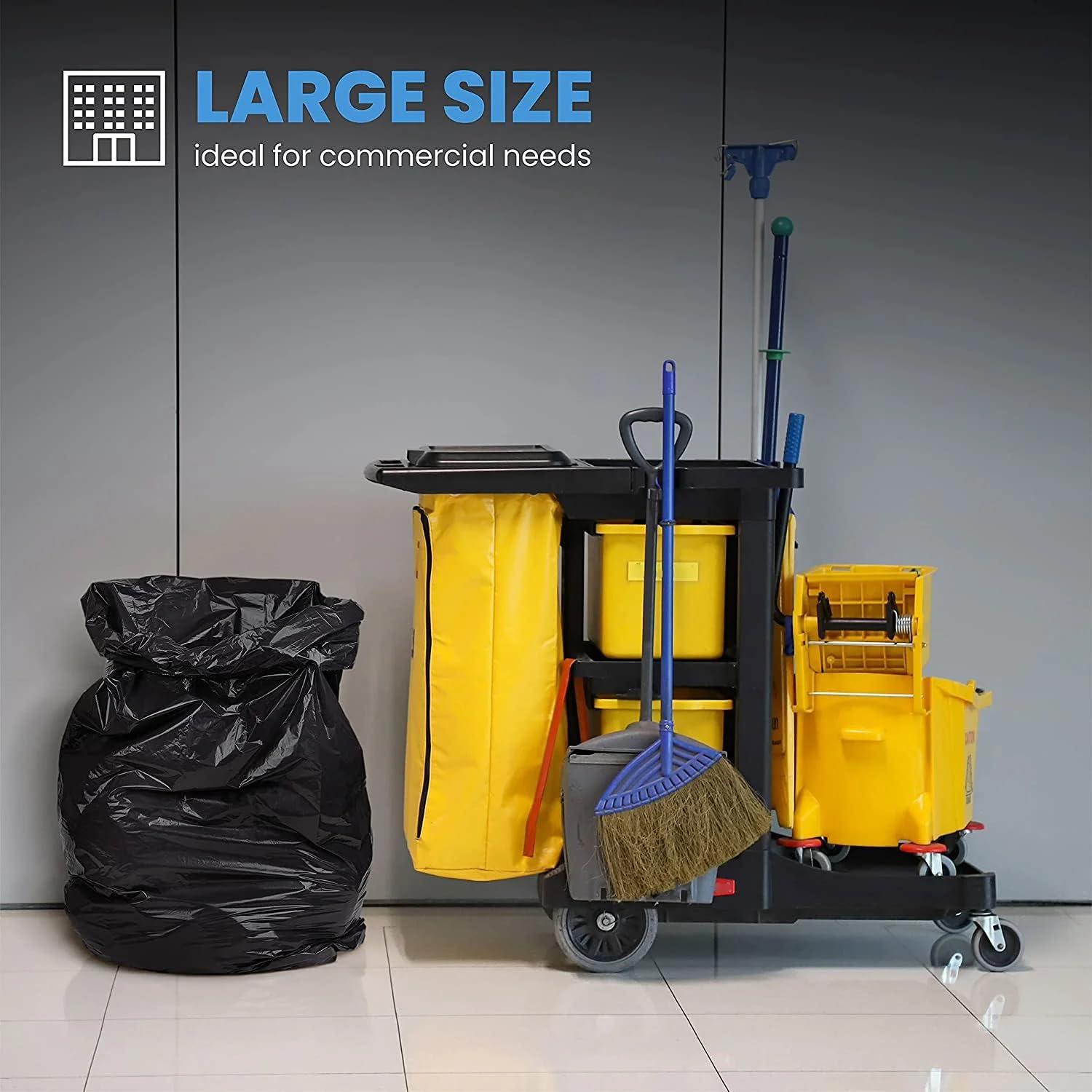 ToughBag ToughBag 55 Gallon Trash Bags, 55-60 Gallon Trash Bags Heavy Duty (50 COUNT) - Large Black Trash Can Liners, 50-60 Gal for Contractors, Commercial, and Lawn, 35 x 55\" - Made in USA