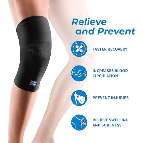 LP SUPPORT LP 647 Knee Brace For Arthritis Pain, Knee Pain Relief, Injury Recovery - Knee Sleeve For Weightlifting, Basketball, Hiking, Biking, Running, For Men Women (Blue, S, 1pcs)