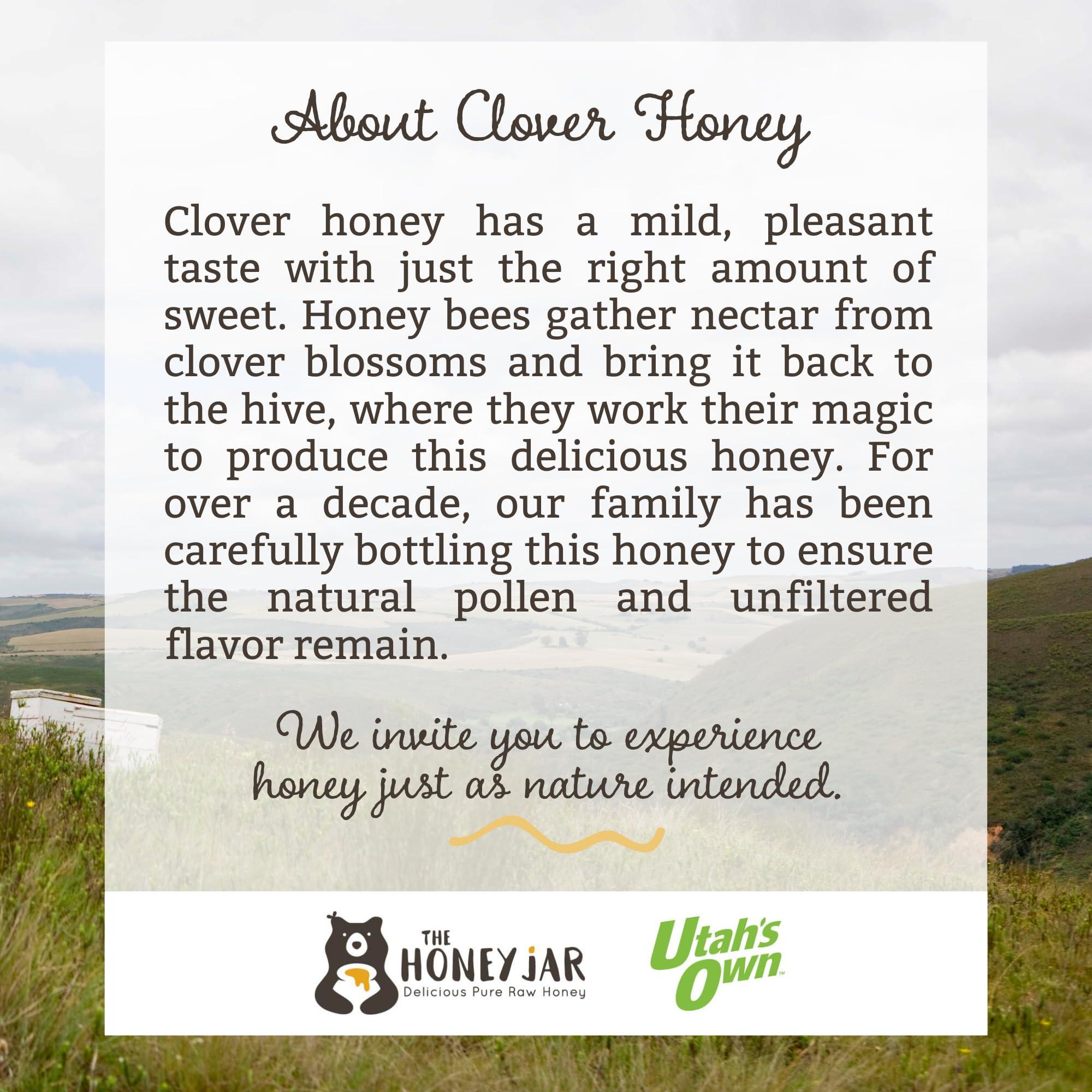 The Honey Jar The Honey Jar Raw Clover Honey - Unfiltered and Unpasteurized Honey - Pure Honey Sourced from Family-owned Farms in the USA - 3 x 3lb (48oz) Jars