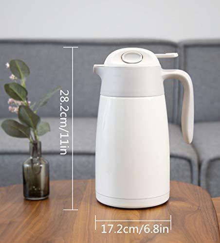 YJ YJ Insulation Pot, Stainless Steel Coffee Carafe by 68oz/2 Liter, Ideal for Tea/Coffee Thermos, Milk Jugs, Creamers, Juices, Wines, Hot Water Pitchers
