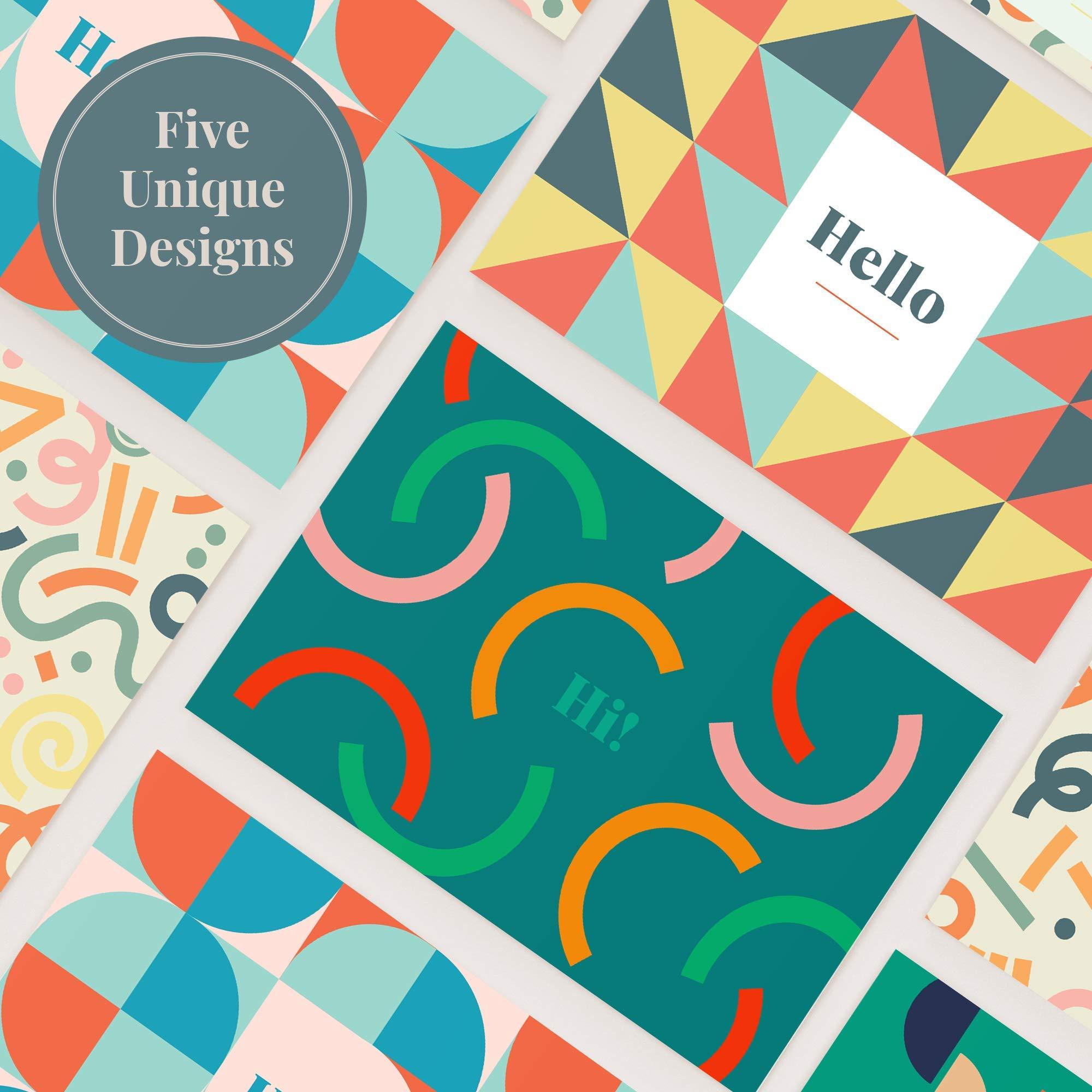 Rileys & Co Rileys All Occasion Greeting Cards with Envelopes | 5 Colorful Designs, Blank Note Cards, Perfect for Business, Thank You, Gift Cards, Graduation, Baby Shower (50-Pack)