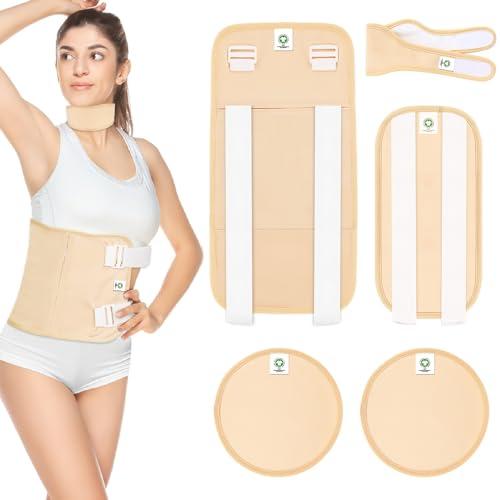Raccomb Castor Oil Packs Organic Cotton - Adjustable Reusable Organic Castor Oil Pack Compress Kit for Women, Castor Oil Wraps Organic for Entire Body Neck Stomach Waist Chest Knee
