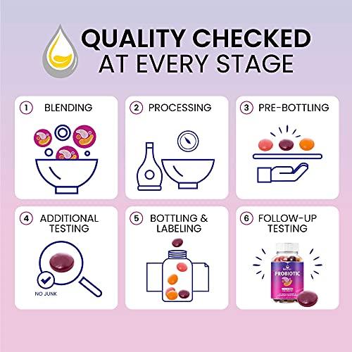 BeLive BeLive Probiotic Gummies - Probiotics with 5 Billion CFUs for Digestive Health, Men, Women & Kids - for Immune Support, Sugar Free & Vegan | 60 Ct – Blueberry, Strawberry & Orange