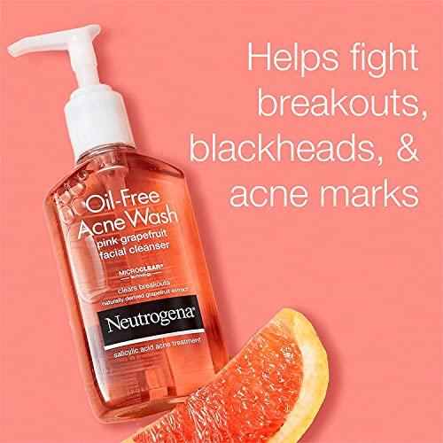Neutrogena Neutrogena Oil-Free Acne Wash Facial Cleanser, Pink Grapefruit, 6 Ounce (Pack of 3)