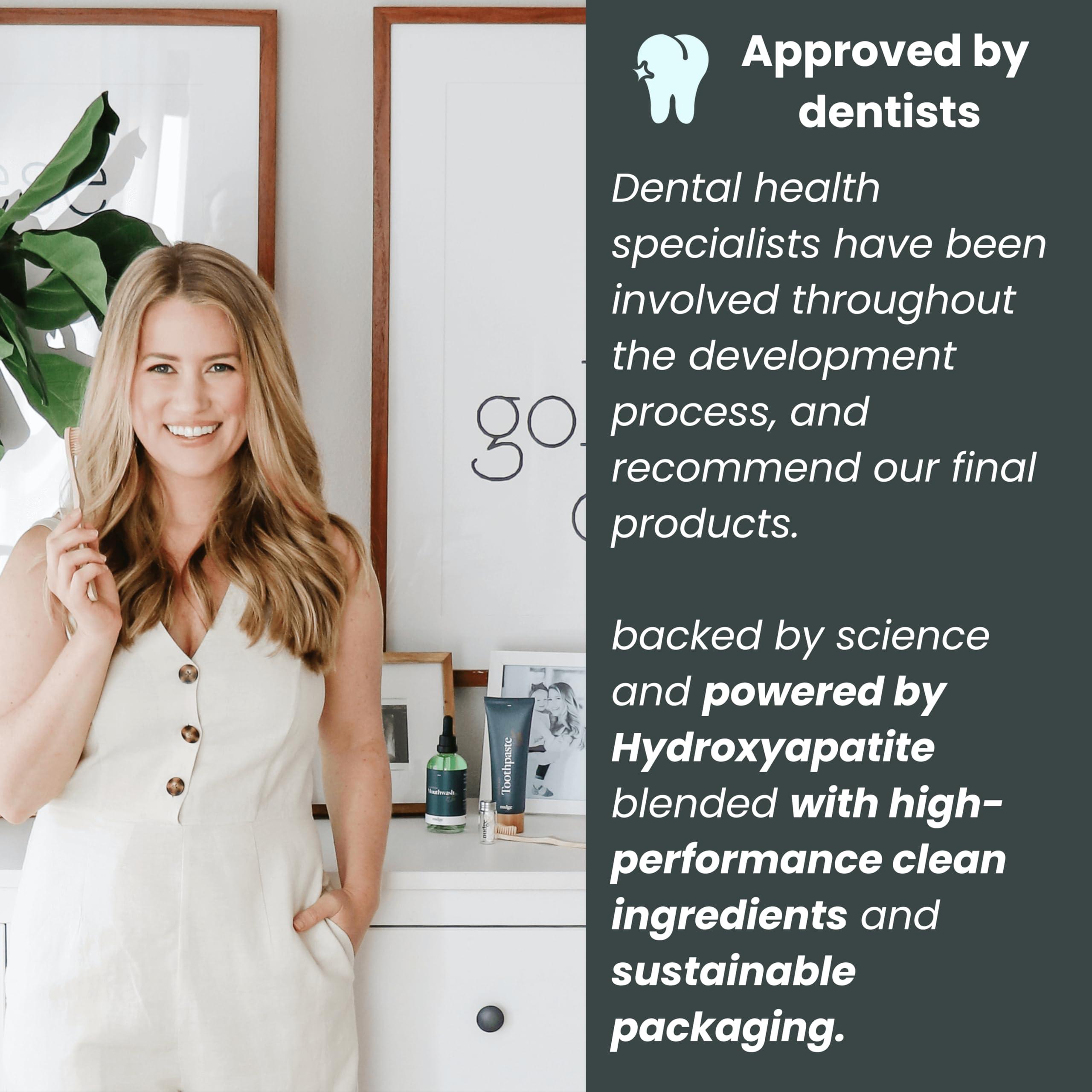 Nudge Nudge Nano Hydroxyapatite Toothpaste with Vitamin E, Fluoride-Free, SLS Free, Helps Remineralize, Supports Enamel Integrity, Plaque Control, Ideal for Sensitive Teeth and Dry Mouth, Mint, 4 oz