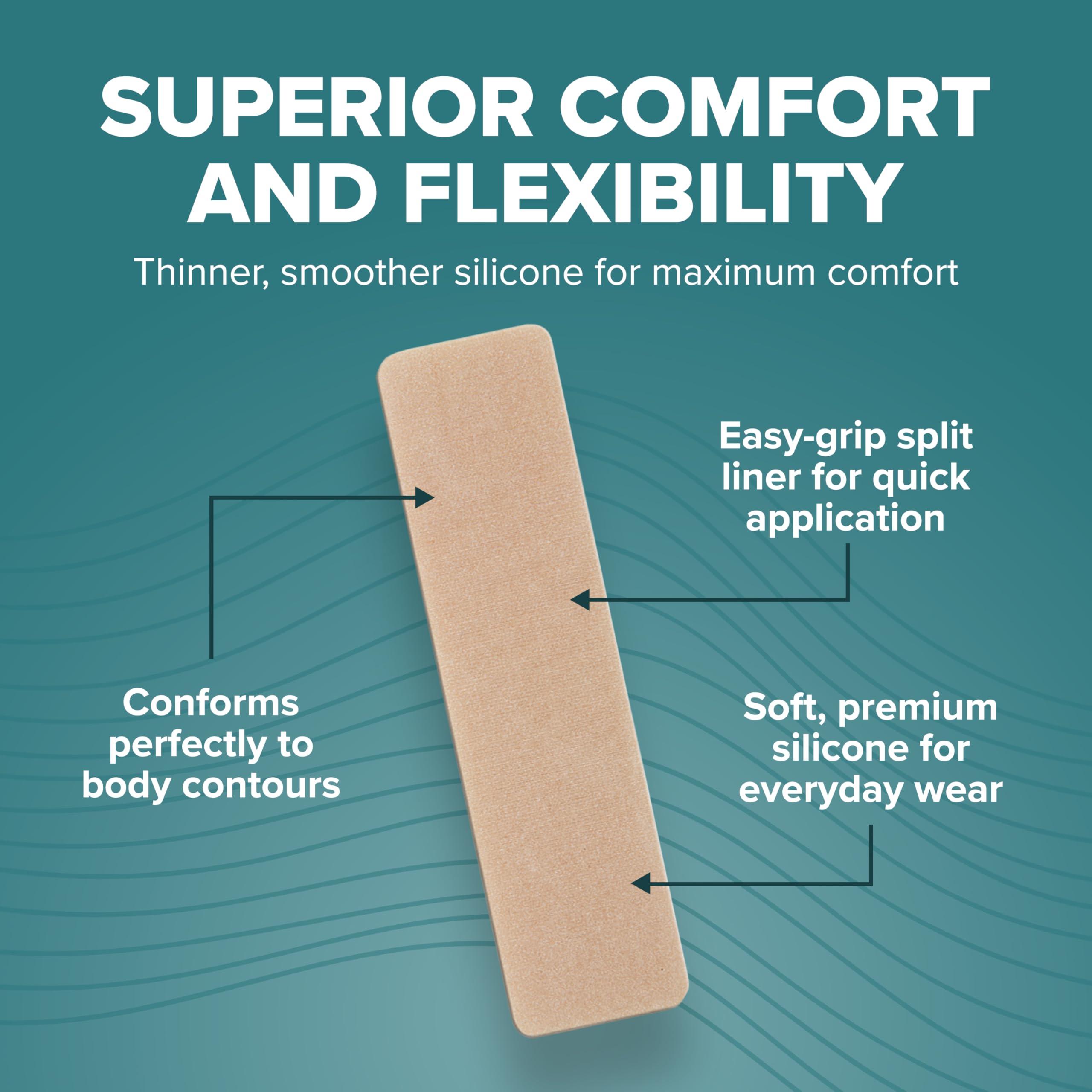 BIODERMIS Epiderm Silicone Gel Scar Sheets - Premium-Grade Silicone Scar Sheets for Optimal Scar Care - Versatile, Flexible & Reusable - Ideal for C-Section, Tummy Tuck & Hysterectomy Scars - 1.4x6 in, Natural
