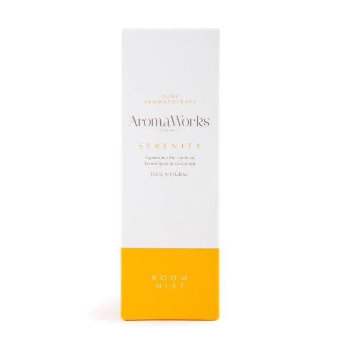 AromaWorks London Aromaworks Serenity Room And Linen Mist - Lemongrass, Neroli And Sweet Geranium Aromas - Uplift, Balance And Focus - Natural, Vegan, Cruelty Free - Be Restored And Calmed - 3.4 Oz Room Spray