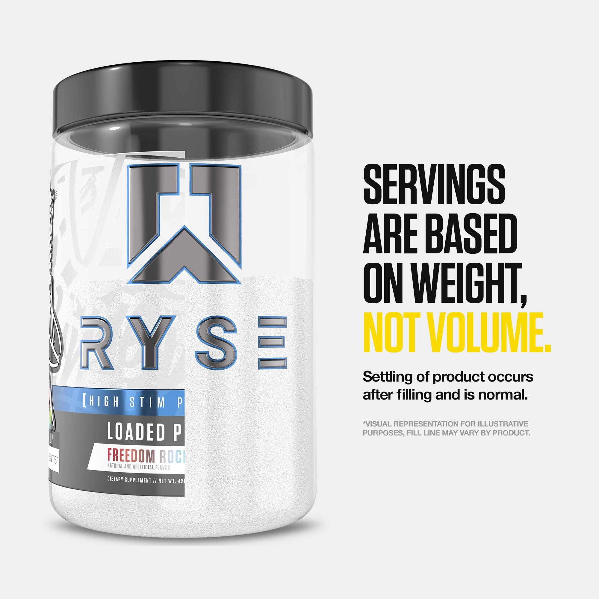 RYSE Up Supplements Ryse Loaded Pre Workout Powder Supplement for Men & Women | Pumps, Energy, Focus | Beta Alanine + Citrulline | 325mg Caffeine | 30 Servings (Country Time Lemonade)