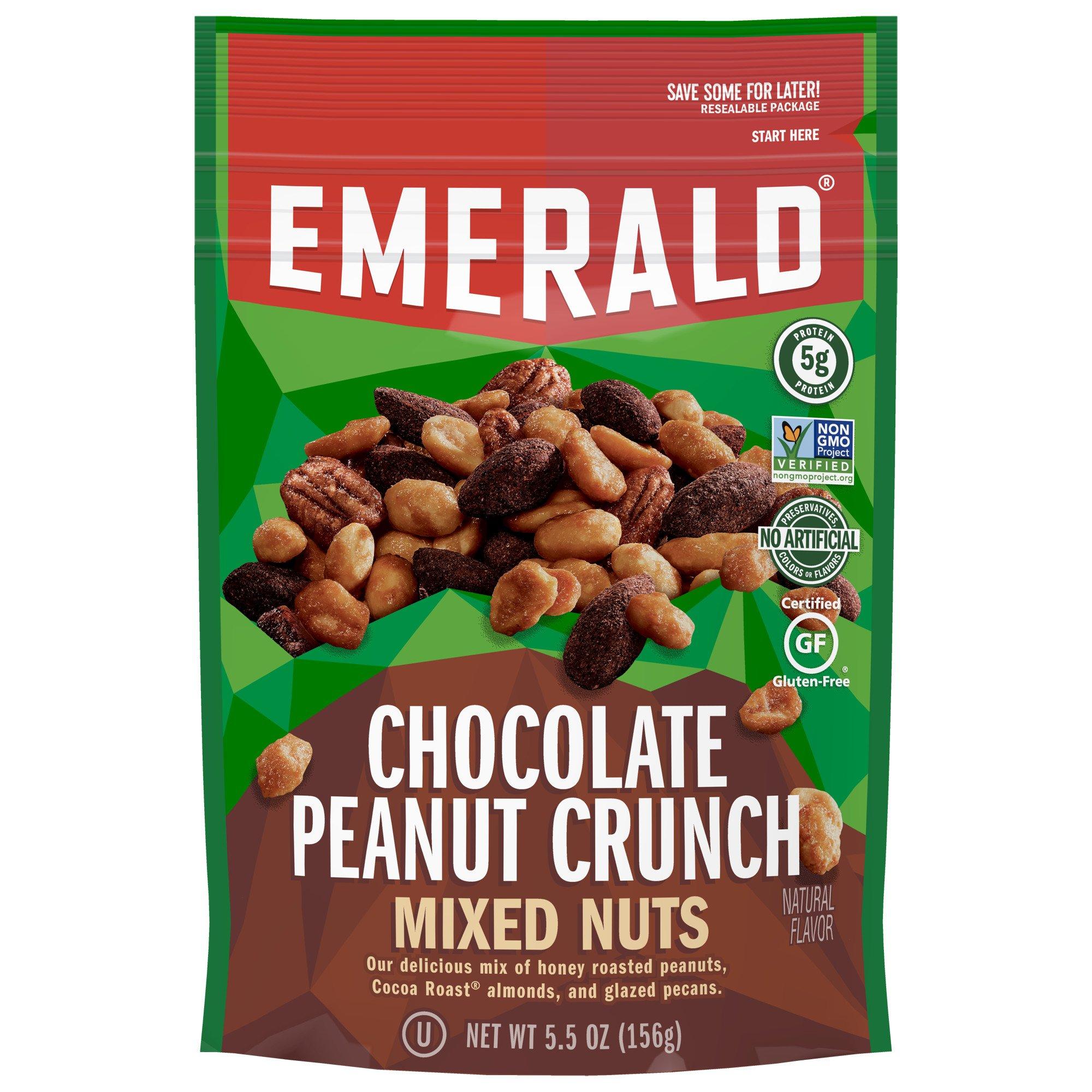 Emerald Emerald Nuts, Chocolate Peanut Crunch Mixed Nuts, 5.5 Oz