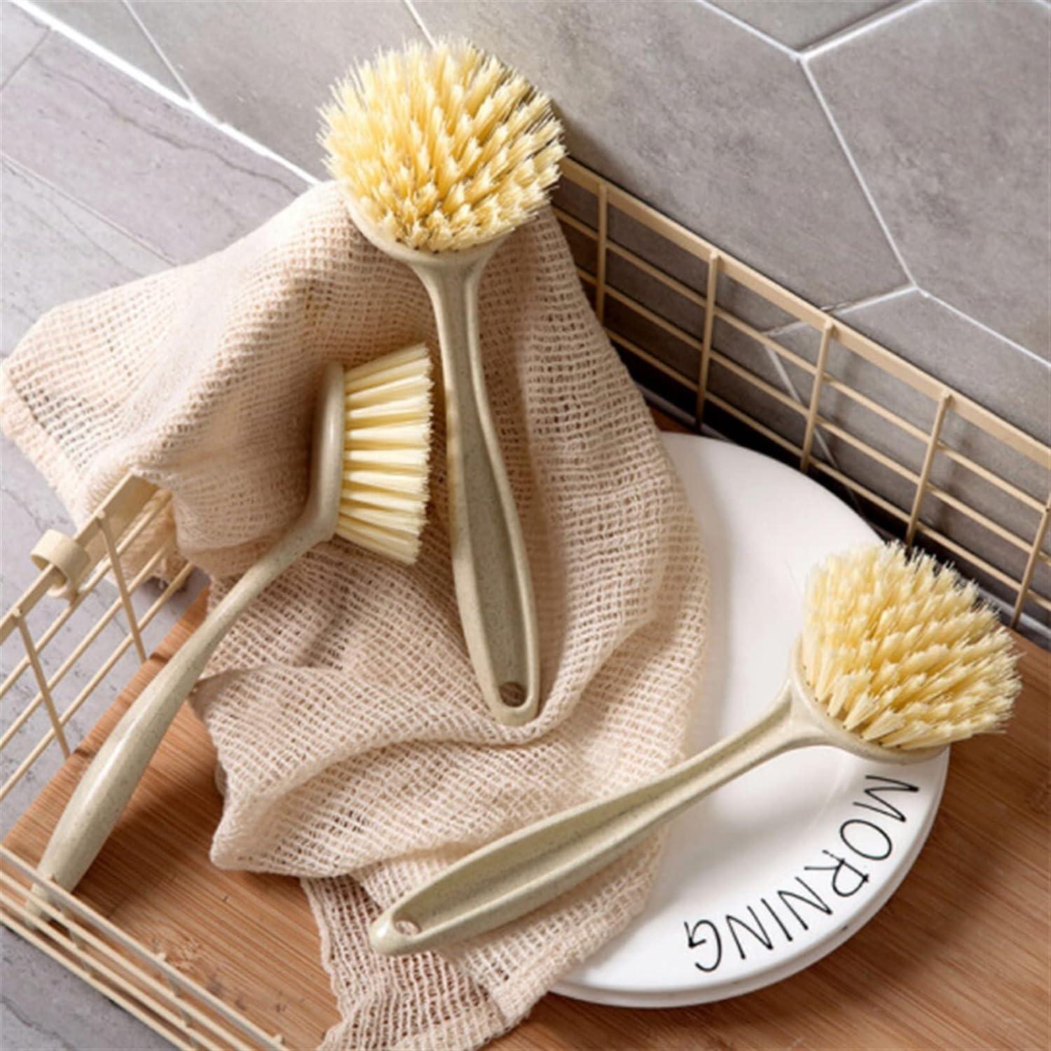 VhoMes Dish Scrubbing Brush,Pan brushLong Handle Cleaning Brush Decontamination Washing Pot Dishwashing Brush Sink Stove Cleaning Gadgets Kitchen Accessories Kitchen Cleaning Brush Dishwashing Br (Color : T