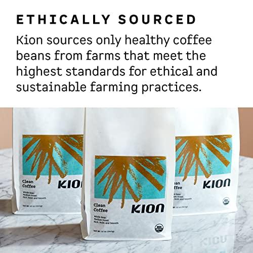 Kion Kion Organic Whole Bean Coffee, Tested for Toxins, Ethically Sourced, Rich, Bold, and Smooth, Medium Roast 12 Oz (1 Pack)