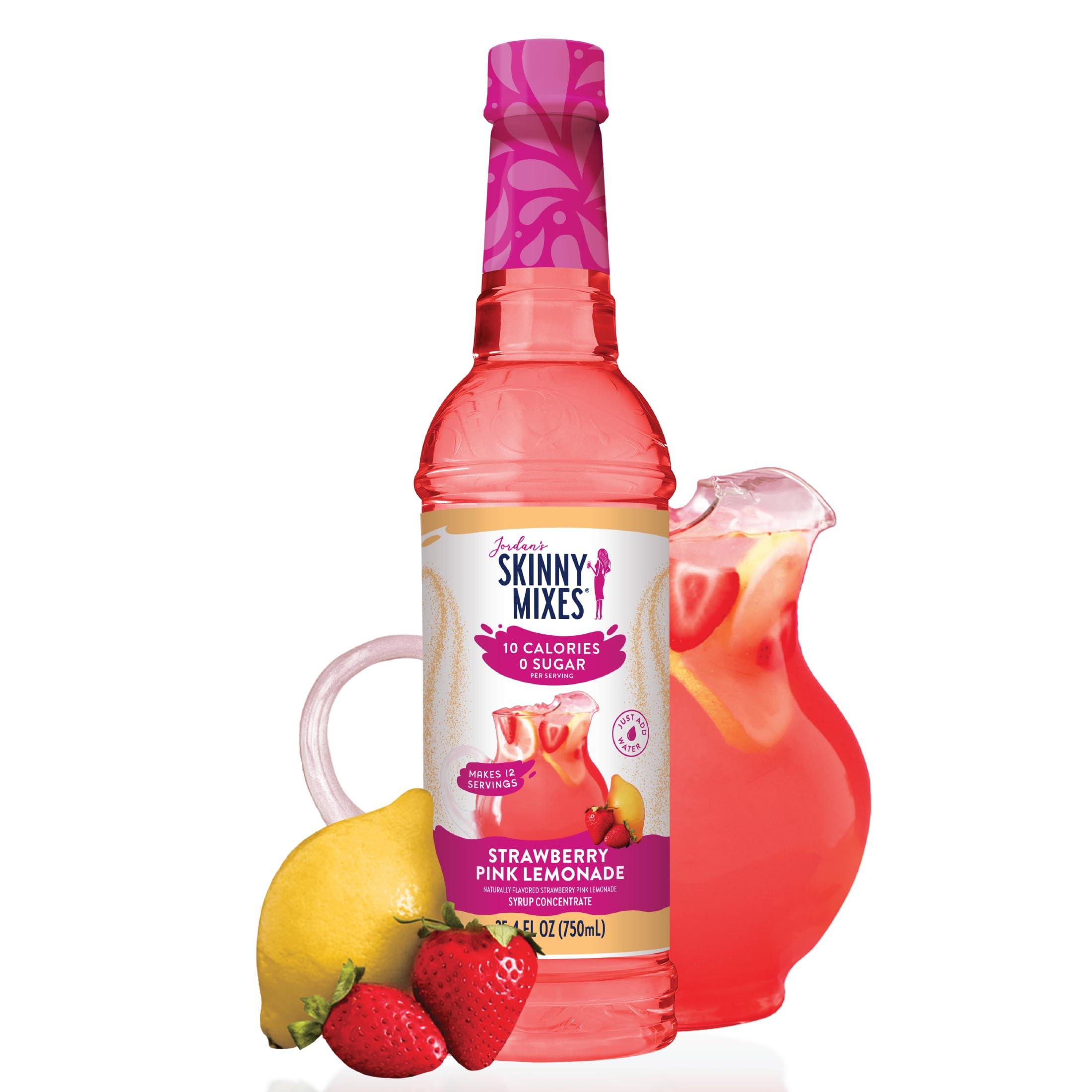 Jordan\'s Skinny Mixes Jordan\'s Skinny Mixes Sugar Free Syrup, Strawberry Lemonade Flavor, Flavored Water Enhancer, Drink Mix for Ice Tea, Lemonade & More, Zero Calorie Flavoring, Keto Friendly, 25.4 Fl Oz, 1 Pack