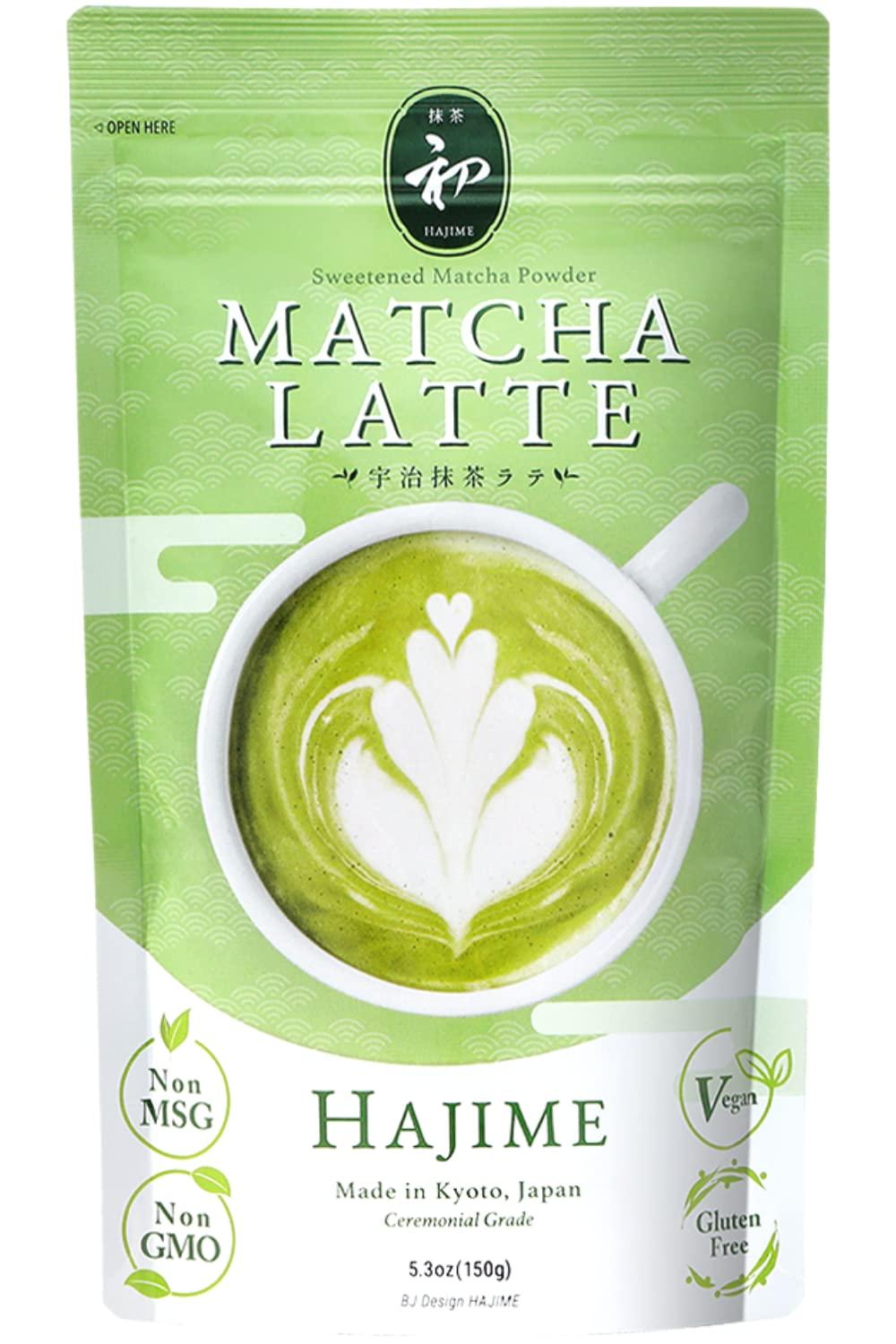 BJDesign BJDesign Matcha Latte Powder “HAJIME” Sweetened Matcha Green Tea Powder - Authentic Japanese Origin - Non MSG, Non GMO, Vegan, Gluten Free (5.3 Ounce)