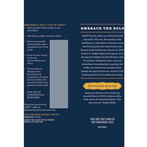 1850 1850 Pioneer Blend Medium Roast Ground Coffee, Fraction Pack, 2.5 Ounce (Pack of 24)