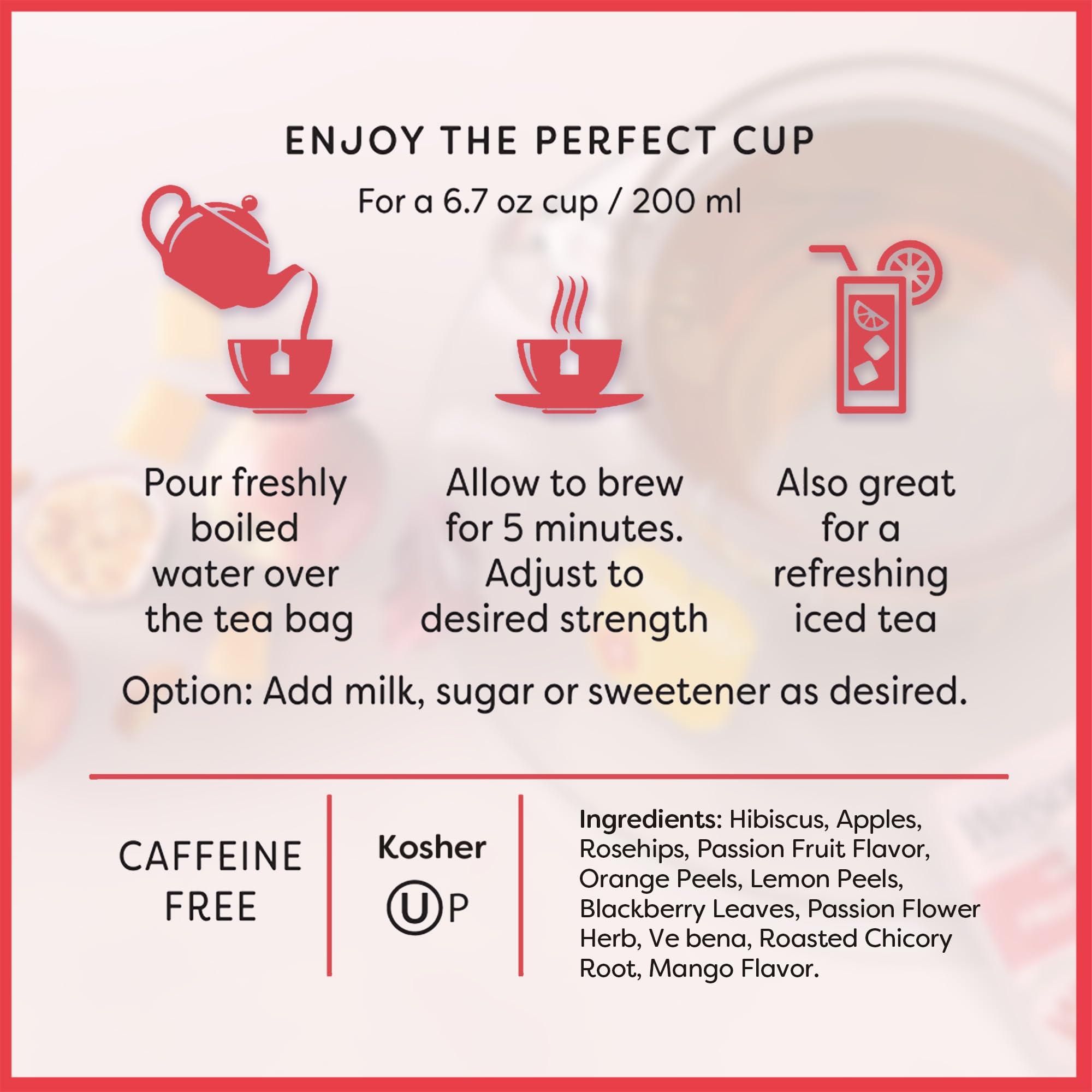 Wissotzky Tea Wissotzky Fruit Galore Herbal Tea, 20 Tea Bags | Caffeine Free Tea | Antioxidant Rich | Fruity Blend | Herbal Tea Bags