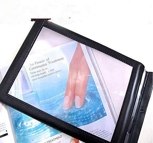 Goldweather Goldweather Lighted Magnifying Glass for Reading, A4 Full Page Magnifier Lens - Handheld Magnifying Glass Aid Lens Fresnel Ne (Black)