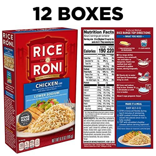 Quaker Rice A Roni, Chicken, Lower Sodium, 6.9oz Boxes (12 Pack)