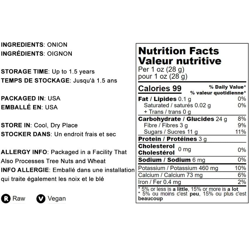 Food to Live Food to Live Minced White Onion Dried Onion Flakes, Vegan, Bulk Spice. Great Alternative for Fresh Onions. Rich in Vitamin C, Dietary Fiber. Perfect as Seasoning, Dressing, Natural Flavor Enhancer
