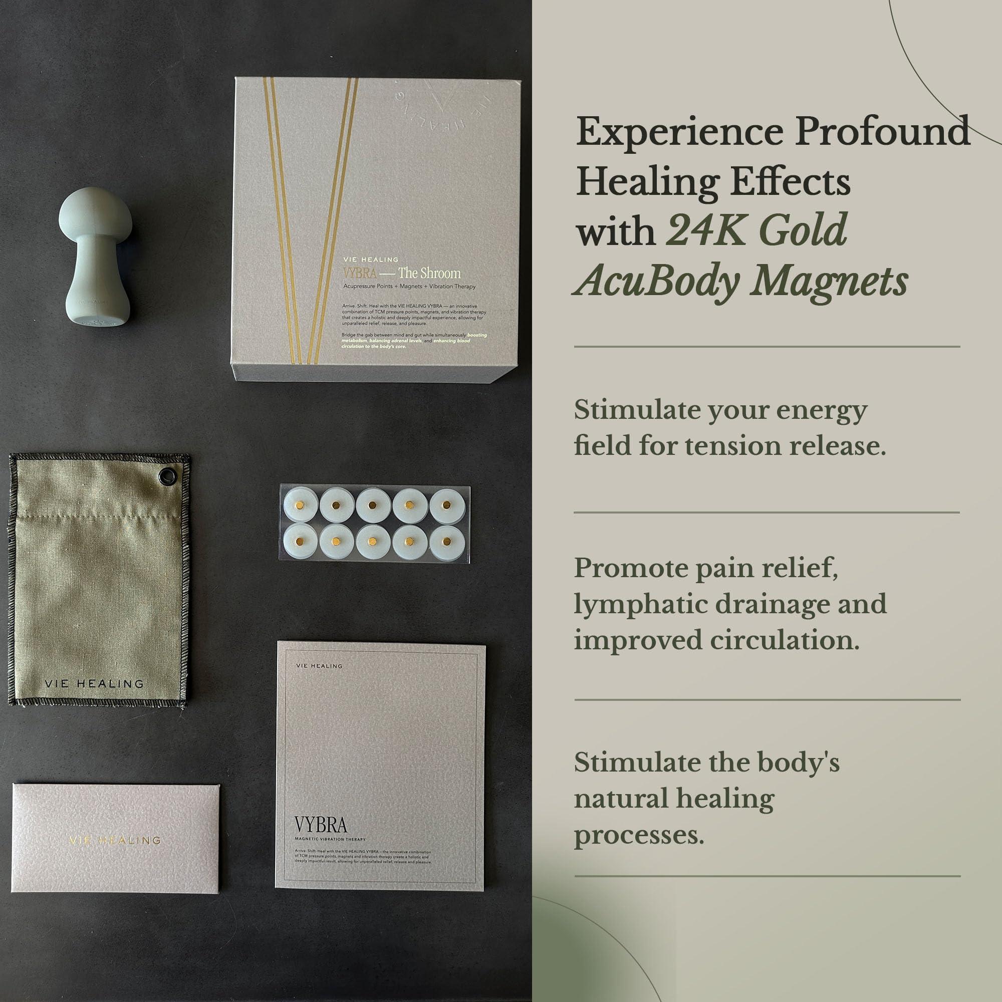 Vie Healing Vie Healing Vibration Therapy Tool - Waterproof Mushroom Massager - Electric Massager for Body - Magnetic Resonance Stimulation Silicone Massager - Electric Therapy Tool (Green, Therapy Tool)