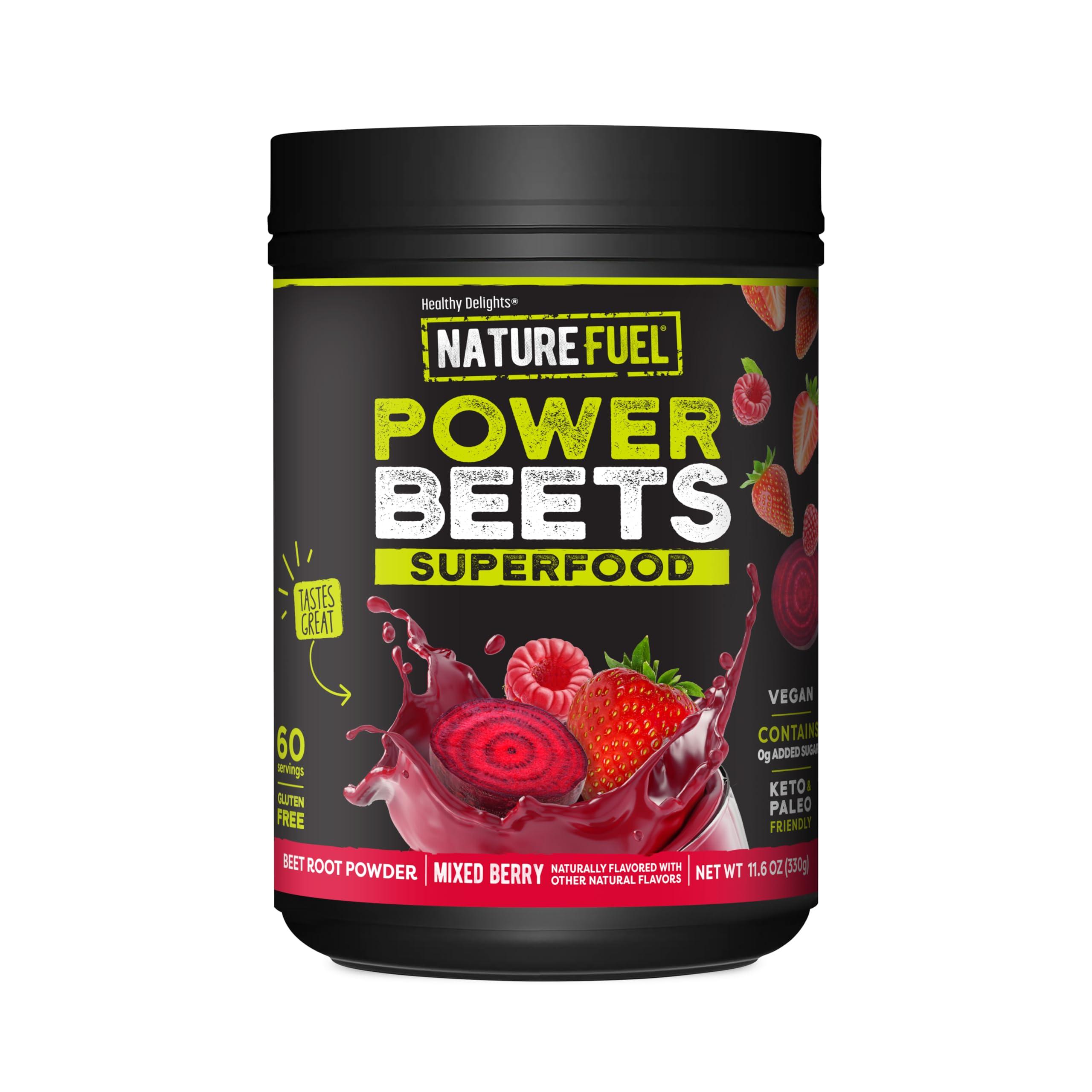 Healthy Delights Nature Fuel Power Beets Powder, Delicious Mixed Berry, Concentrated Superfood Supplement, Supports Circulation, Natural Energy & Stamina, Non-GMO, 60 Servings (Packaging May Vary)