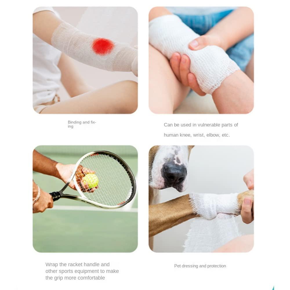 Bolesen Gauze Bandage Roll 6CM*6M 100% Cotton Gauze Rolls Bandages for Primary Wound Dressing Support 10 Rolls (Pack of 5)