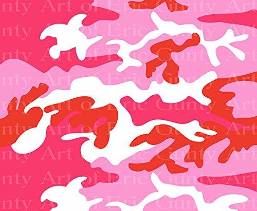 Art of Eric Gunty 8" Round - Pink Camo Birthday - Edible Cake/Cupcake Party Topper - D22416