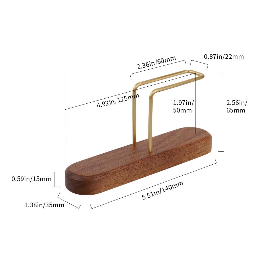 watchget watchget Cone Coffee Filter Holder Walnut & Brass Coffee Filter Storage Container Coffee Filter Stand for #01 and #02 Size V60 Cone Paper Coffee Filters