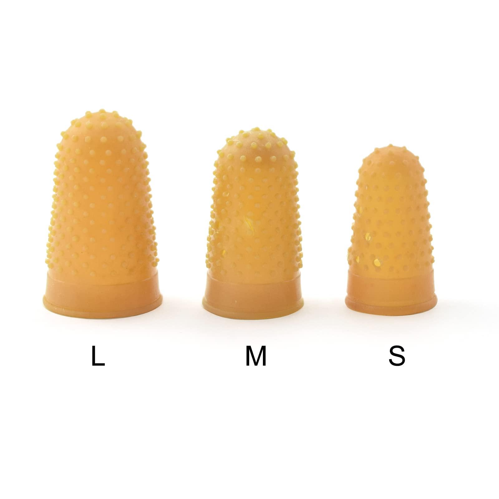 Honey Joy Finger Protector with Hole, Finger Cots, Latex Finger Tips Caps, Finger Covers (12 PCS Thimbles), New Material (Latex-Free), Finger Sleeves Great for Nail Art Work, Hand Eczema and More,HJ-NAT218 (S)