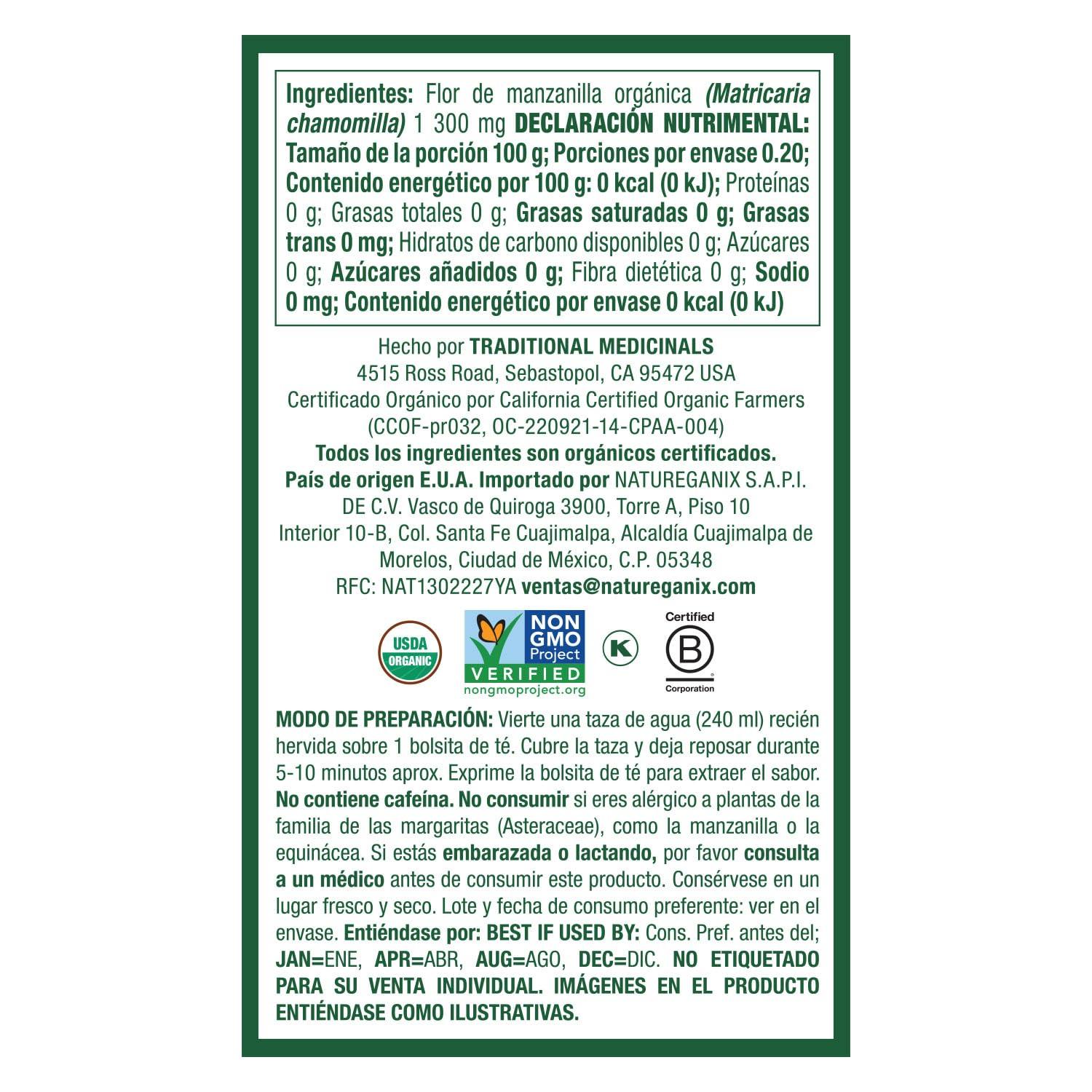 Traditional Medicinals Traditional Medicinals Organic Chamomile Herbal Tea, 16 Count