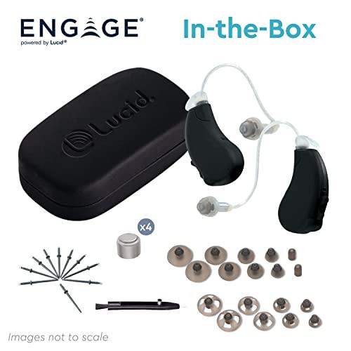 Lucid Hearing Lucid Hearing Engage Premium OTC Hearing Aids (Compatible with iPhone, Black)