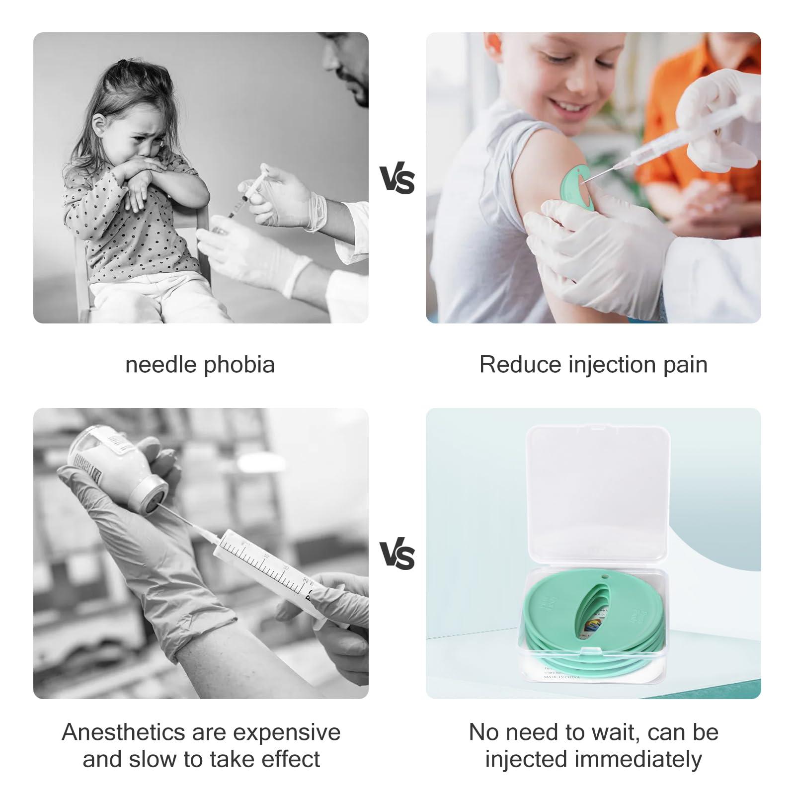 Pumwoy Shot Blocker, Pain Relief for Injections,Shot Pain Reducer,Reusable Injection Auxiliary Pad for Kids,Adults(Green)