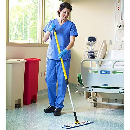 Rubbermaid Rubbermaid Commercial Products Mop Head for Microfiber Damp Mop, 18-Inch, Blue, Heavy-Duty Single Sided Cleaning Cloth for Hardwood/Tile/Laminated Floors in Kitchen/Lobby/Office