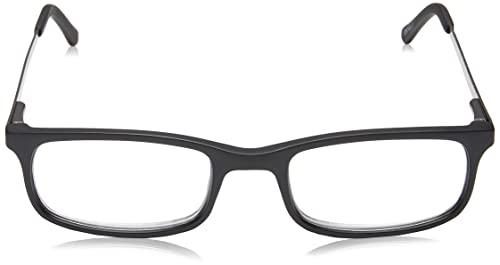Foster Grant Foster Grant Men's Kramer e.Readers Reading Glasses Rectangular Blue Light Filtering, Matte Black/Transparent, 51 mm + 3.25, (1015714-325.COM)