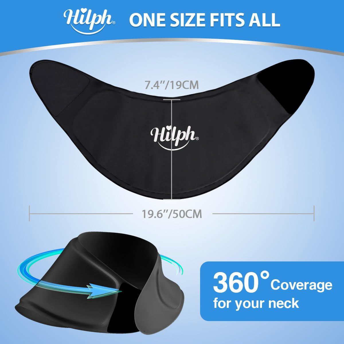 Hilph Hilph Cervical Neck Gel Ice Pack Wrap for Super Snug Fit, Flexible & Comfortable Reusable Hot Cold Therapy for Chronic Neck Pain, Neck Pressure, Sport Injuries, Neck Cervical Surgery (Black)
