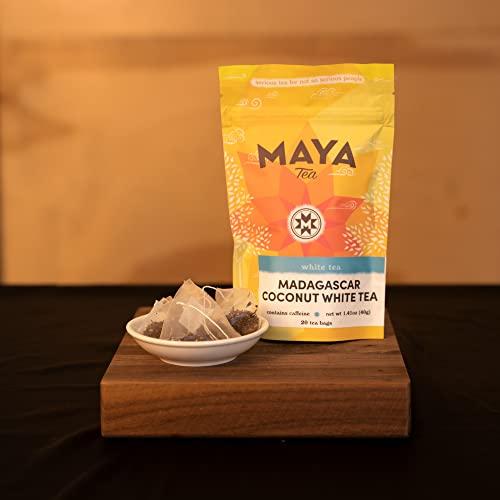 Maya Tea Maya Tea Madagascar Coconut White Tea Sachets, Contains Caffeine, All Natural, Pack of 20