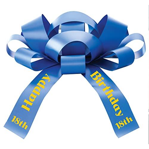 CarBowz Big Car Bow with Happy 18th Birthday Message, Celebrate Eighteen Giant Gift Bow Arrives Fully Assembled