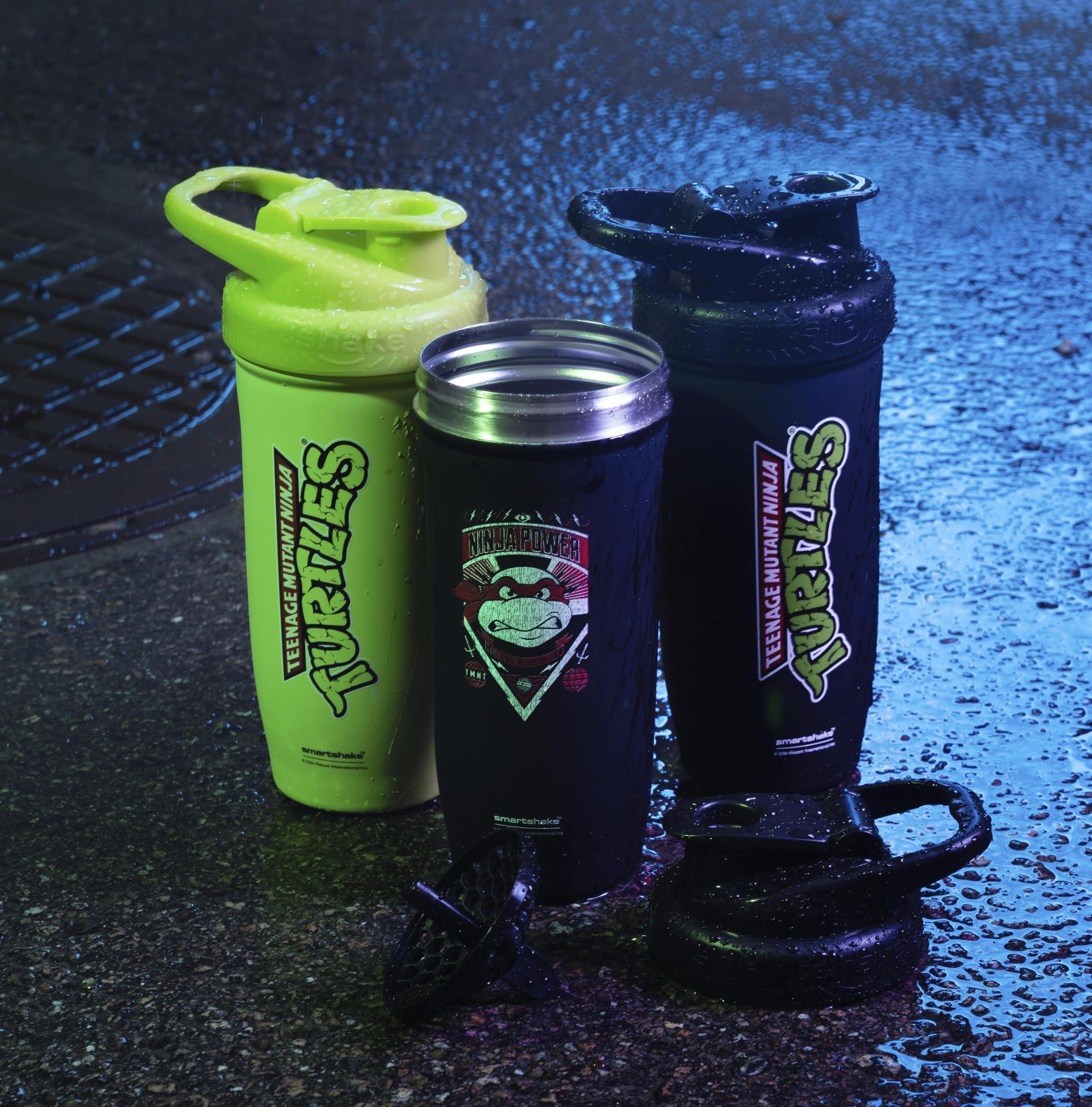 Smartshake Smartshake TMNT Reforce Stainless Steel Protein Shaker Bottle 900 ml | 30 oz - Leakproof Screw-on Lid - BPA Free Unisex - Non Insulated - Light Green