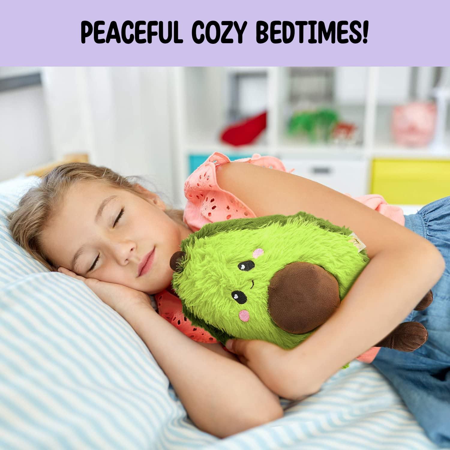 Happy Fuel Avocado Microwavable Unscented Heating Pad for Women and Kids- Cute Soft Cozy Pillow Plush Heatable Warm Stuffed Animals - Kawaii Hot and Cold Plushie Food Toy - Avocado Gifts for Girls and Boys