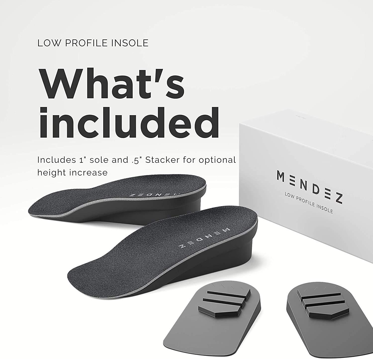 Mendez Mendez Premium Height Increase Insole - Advanced Comfort and Ergonomics, Shoe Lifts for Men & Women (Size 7-12), Heel Lifts for Shoes, Elevator Shoe, Height Increasing, 1.5 inch
