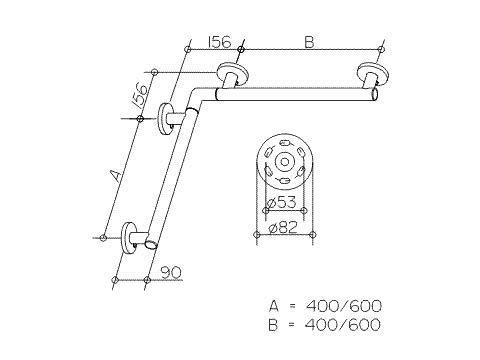 Keuco KEUCO Handlauf Plan Care 34911 für DU und BW chrom 400/60cm 34911014600