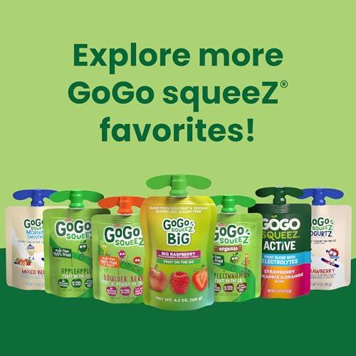 GoGo SqueeZ GoGo squeeZ Applesauce and Fruit Puree Variety Pack, Apple, Mango & Banana, 3.2 oz (Pack of 20), Unsweetened Fruit Snacks for Kids, Gluten Free, Nut Free and Dairy Free, BPA Free Pouches