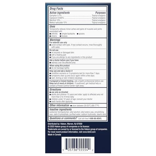 Advil Advil Targeted Relief Pain Relieving Cream, Up to 8 Hours of Powerful Relief of Minor Arthritis Pain, Joint Pain, Lower Back Pain and Muscle Pain - 2.3 oz