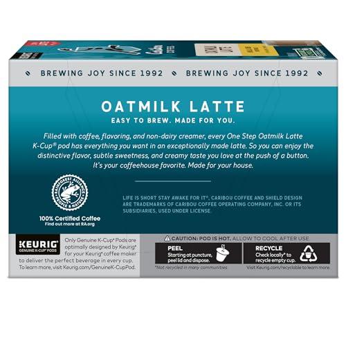 Caribou Coffee Caribou Coffee Vanilla Vibes Oatmilk Latte, One Step Latte Single Serve Keurig K-Cup Pods, 60 Count (6 Packs of 10)