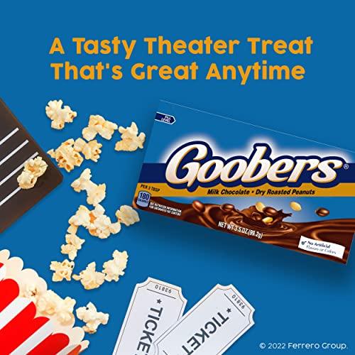 Nestle Goobers, Roasted Peanuts and Milk Chocolate, Movie Theater Candy Box, Bulk 15 Pack