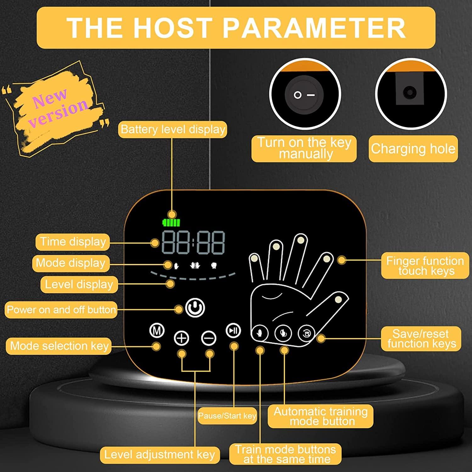 TRWNSO Rehabilitation Robot Gloves Upgrade Hemiplegia Hand Stroke Recovery Equipment with USB Chargeable and Strength Adjustment Stroke Recovery Equipment for Hand with USB Charging (Right Hand S)