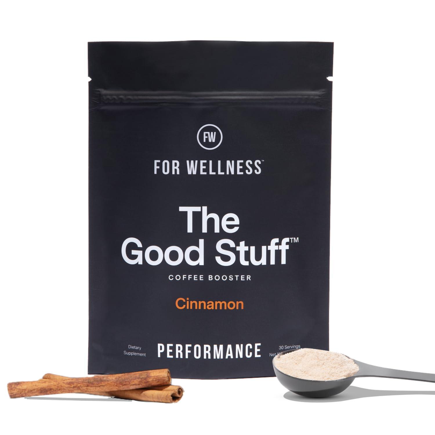For Wellness For Wellness The Good Stuff Performance Coffee Supplement- Non-Dairy Coffee Creamer Powder w/Collagen, MCT, L-Theanine & Cinnamon - Healthy Coffee Add-in for Energy & Focus