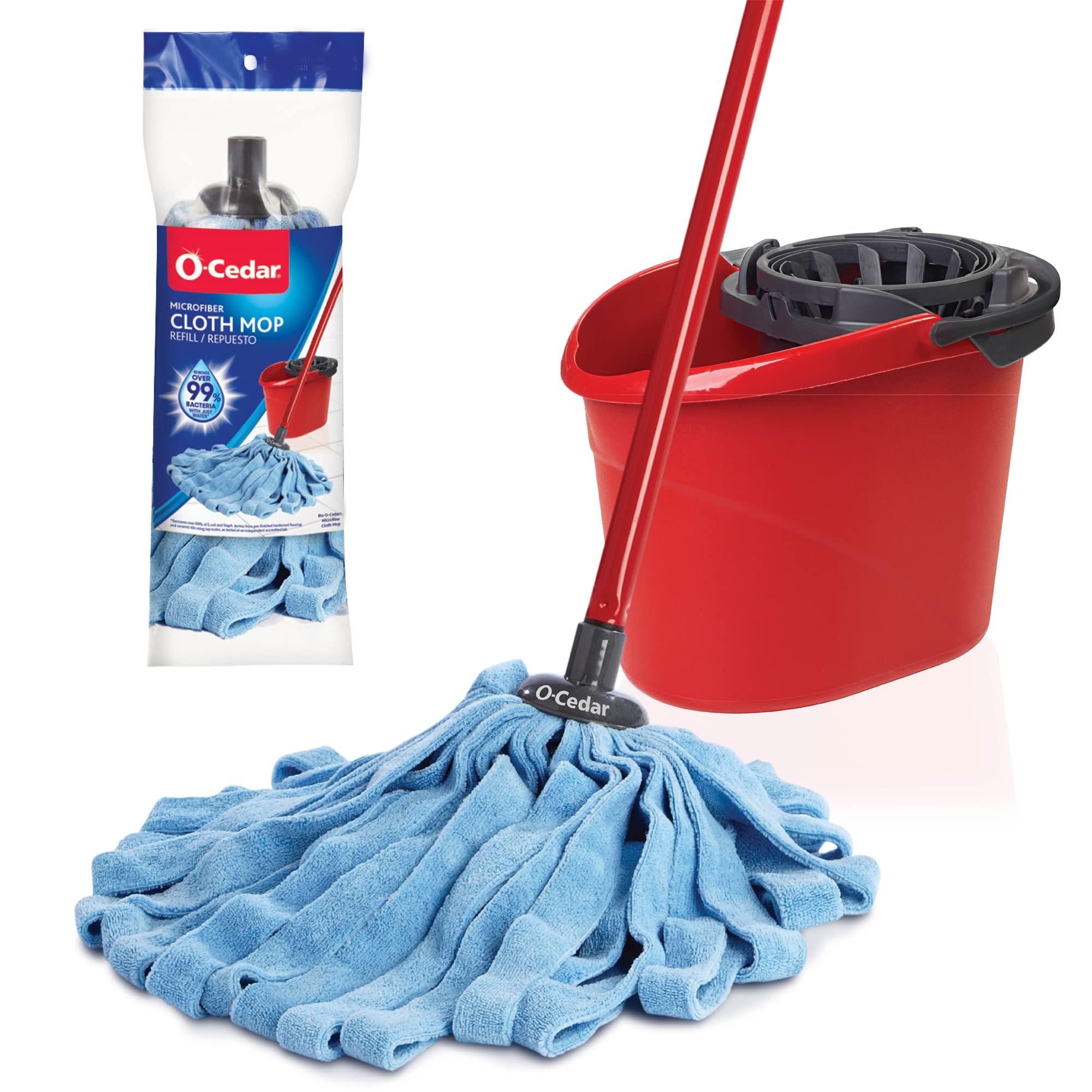 O-Cedar O-Cedar Microfiber Cloth Mop & QuickWring Bucket with Extra Refill, 2 Piece Set