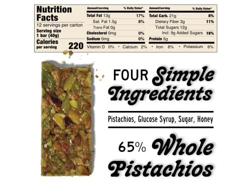 SOUTH FORTY SNACKS South 40 Snacks Pistachio and Mixed Nut Bar, Extra Crunchy Nut Snack Bar, Simple Ingredients, Honey and Sugar, Unique Delicious Healthy Nut Clusters, Individually Wrapped (40g Bar, Pack of 12)