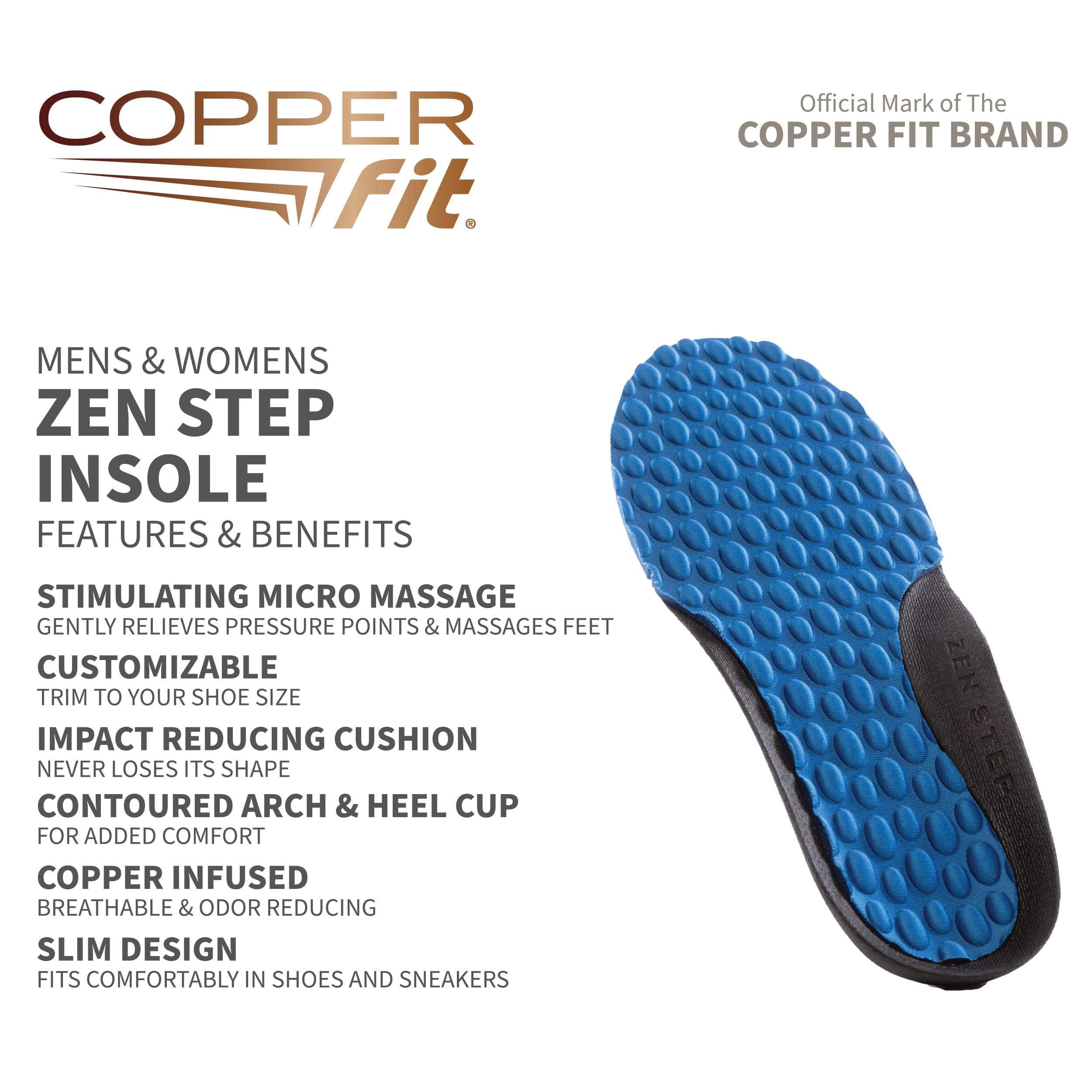 Copper Fit Copper Fit Women\'s Zen Step Comfort Insole, 1 Pair of Size 6-10, Pack of 1 Blue