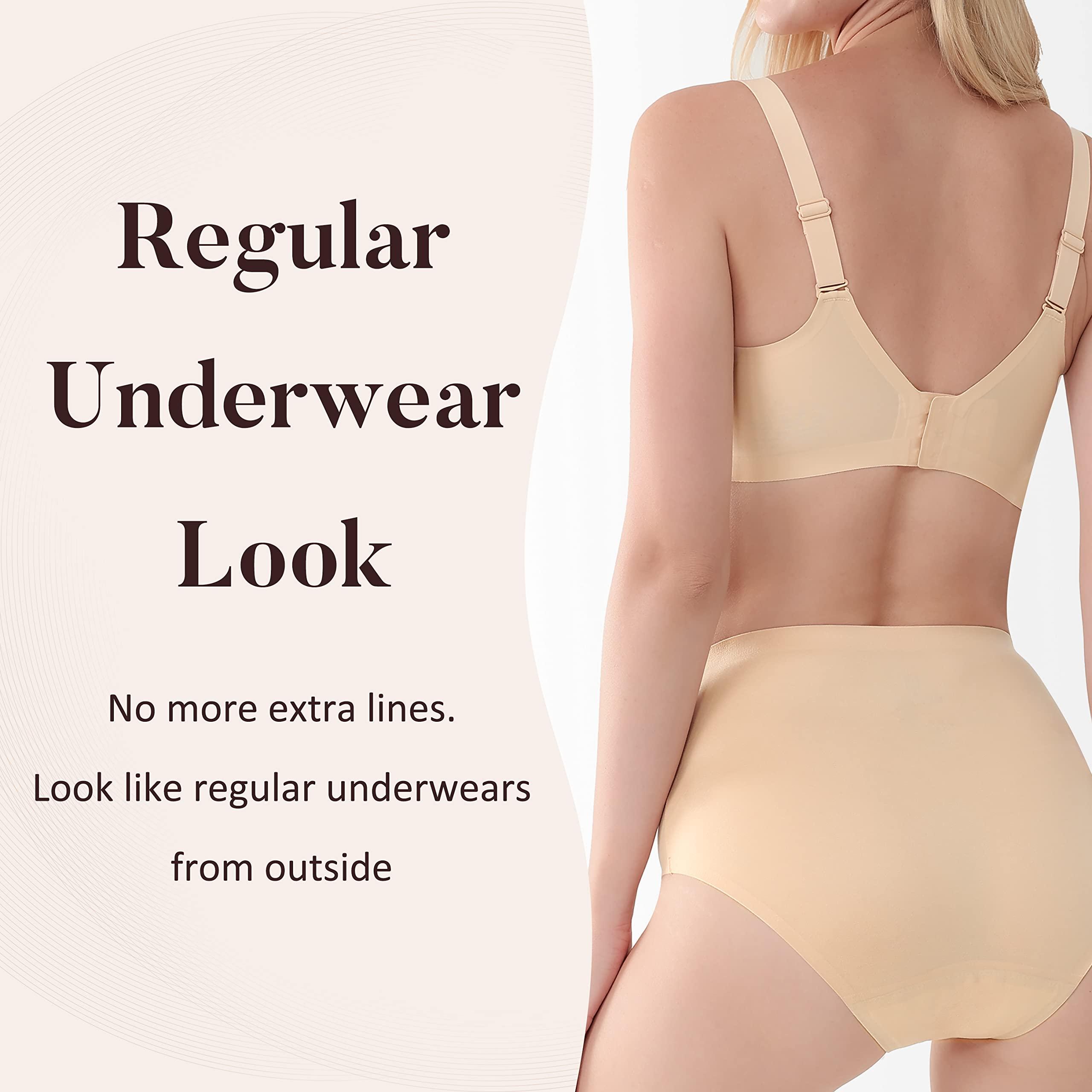 AIRCUTE AIRCUTE Washable Urinary Incontinence Underwear for Women Absorbent Seamless High Waist Leak Protective Panty 3 Pack (Beige-Blush-Blush, X-Large)